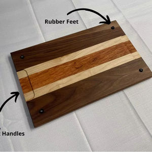 Tabla de cortar grande y gruesa para cocina con ranura para jugos, bloque de corte de madera de caucho de grano completo para restaurantes - Product Image 1