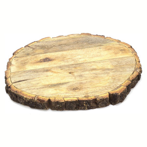 Bandeja de soporte de cristal con forma de luna de madera de mango, plato de madera con corteza de árbol para servir joyería, organizador de exhibición, piedras y uso de decoración - Product Image 5