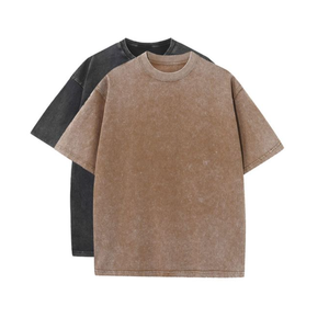 เสื้อยืดโอเวอร์ไซส์คุณภาพสูงสไตล์วินเทจสำหรับผู้ชาย ดีไซน์เรียบง่าย ไซส์ใหญ่ ราคาขายส่งสำหรับส่งออก ผู้ผลิตจากบังกลาเทศ - Product Image 1