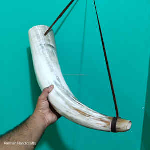 Cuerno de Buey Blanco Extra Grande con Correa de Cuero, Instrumento Musical Tradicional Hecho a Mano a Precio Económico - Product Image 5