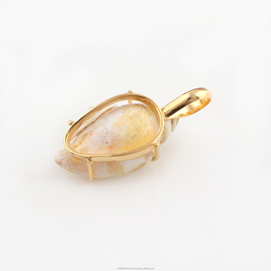 จี้เปลือกหอยแร่ดรูซี่ธรรมชาติพร้อมเครื่องประดับชายหาดที่ทำด้วยทองคำทำให้มีเสน่ห์สำหรับสร้อยคอ DIY - Product Image 4