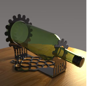 Porte-vin en acier inoxydable brossé, colonne verticale, pour trois bouteilles, disponible à prix de gros. - Product Image 4