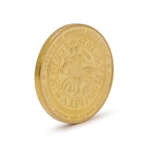 Moneda Conmemorativa Personalizada de los Caballeros Templarios en Oro y Púrpura, de Doble Cara, Coleccionable, de Metal - Product Image 3