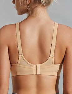 Soutien-gorge de sport respirant sans coutures pour femme avec logo frontal, couvrance intégrale, col montant, soutien pour l'entraînement en salle et la course à pied - Product Image 4