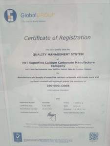 Nhat Thang VNT 7 VNT-37 Polvo de Carbonato de Calcio Recubierto de Alta Blancura, 37 Micras (Más del 80% de Ingrediente Activo) Nghe - Product Image 4