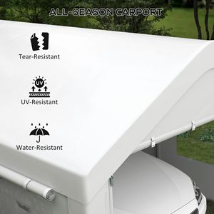 Garage Portatile Bianco 10x20 Resistente con 4 Finestre a Rete e 2 Porte, Tettoia per Veicoli, Ripostiglio Esterno per Parcheggio Auto - Product Image 4