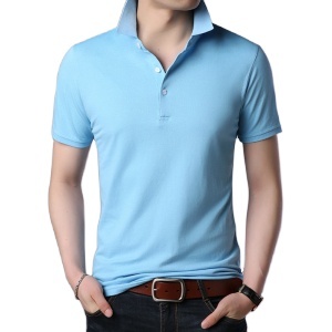 เสื้อโปโลแขนสั้นสีเขียวสำหรับผู้ชาย ทรงปกติ สีพื้น ผ้าถัก ระบายอากาศได้ดี ผลิตจากผ้าฝ้าย 100% น้ำหนัก 340 กรัม รับผลิตแบรนด์ตามสั่ง - Product Image 4