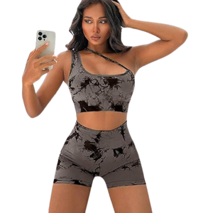 Sujetador Deportivo de Yoga sin Costuras Tie Dye Peach Hip, de Alta Sujeción, Cómodo, Elástico, Transpirable y Suave para Mujer - Product Image 3