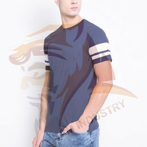 Camiseta de secado rápido con estampado sólido 100% algodón anti-pilling para hombre, camisetas de manga corta con logo personalizado impreso para hombre - Product Image 4