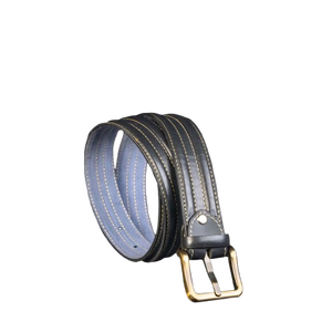 High Quality Embossed Feather Edge Black Hand Made Men's Genuine Leather Belt 2026 Stylish Wholesale <b>Dress</b> Belt Men Custom Logo - Product Image 2