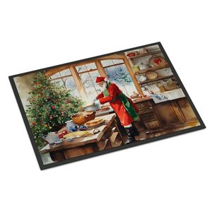 Père Noël Weihnachtsmann Biscuits Paillasson 24H X 36W Antidérapant Intérieur Extérieur Low Pile Tapis Lavable Porte Avant pour Entrée - Product Image 1