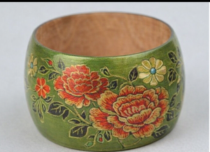 Bracelets en bois imprimés pour femmes, impression numérique écologique, RR ENTERPRISES, modèle RR202522217, style floral/moderne, mariage - Product Image 3