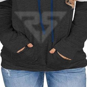 Venta al por mayor de ropa de invierno para mujer, Sudadera con capucha de manga larga con bloques de colores, jersey con estampado de logotipos, sudaderas con capucha personalizadas - Product Image 4