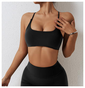 Soutien-gorge de sport sans couture réglable pour femmes avec compression élastique douce et motif imprimé pour adultes actifs - Product Image 1