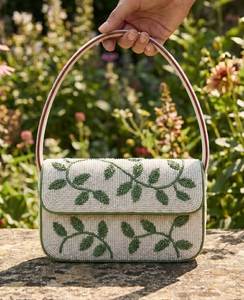 Sac de soirée élégant brodé et perlé pour femme, sac à bandoulière brodé floral perlé - Product Image 2