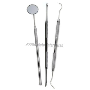 Mouth Mirror Probe Picks <b>Scraper</b> Teeth Cleaning <b>Plaque</b> Tartar Stainless Steel 6.5" Dental Inspection Set Surgical Instruments - Product Image 1