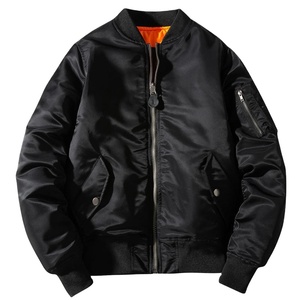 Custom Logo Casual Streetwear Windproof Men's Bomber Jacket Polyester/Nylon Varsity Style Zipper Men's Jacket - Product Image 4