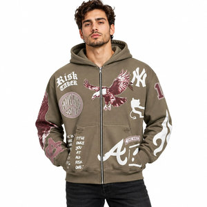 Sudadera con Capucha Verde Oliva para Hombre, Estampado Personalizado, Estilo Elegante, Diseño Gráfico Único, Sudadera de Forro Polar, 100% Algodón - Product Image 2