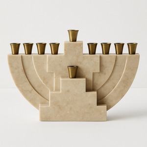 Ménorah de Hanouka en résine rouge faite à la main, porte-bougie décoratif à 9 branches pour les fêtes juives, avec ornements Étoile de David, pour Diwali et Noël - Product Image 6