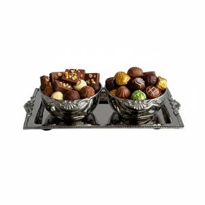 Tazón de chocolate de metal plateado pulido de primera calidad para exhibir dulces y postres, ideal para eventos y ocasiones especiales, al mejor precio. - Product Image 2