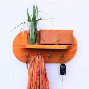 Porte-clés en bois écologique et durable, artisanat en bois naturel, organisateur mural pour courrier et clés - Product Image 5