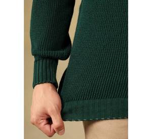 Custom <b>Men's</b> Round Neck <b>Cardigan</b> Geometric Pattern High Quality Quick Dry Wool Liner Embossed Winter Casual <b>Long</b> Sleeve - Product Image 2
