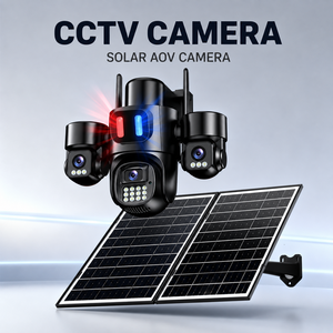 ระบบกล้องวงจรปิดไร้สาย 4K สำหรับภายนอกบ้าน พร้อมไฟถนนโซลาร์เซลล์อัจฉริยะแบบ Wifi และกล้องวงจรปิด 4G ความละเอียด 4MP แบบ IP - Product Image 2