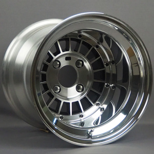 Nueva Llanta de Aleación de Aluminio de 3 Piezas FOCUS RACING SPOKE de 14 Pulgadas 10J 4 Orificios DORADA 114.3mm PCD NEGRA Taiwán para Reequipamiento/Actualización - Product Image 1