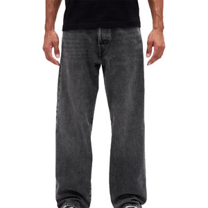 Jeans en denim vintage amples et larges pour hommes, avec logo personnalisé, style streetwear hip hop, pantalon baggy. - Product Image 4
