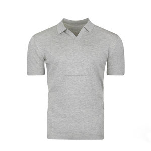 Fabricación al por Mayor de Camisetas Polo de Punto Gris de Manga Corta para Hombre para el Verano - Product Image 3