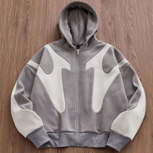 Sweat-shirt à capuche gris abstrait pour femme, coupe ample, décontracté, en molleton doux, style streetwear - Product Image 6