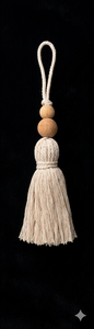 Cotton Tassel With Wooden Beads Minimalist Home Decor Hanging <b>Ornament</b> For Living Room Indoor Use - Product Image 3