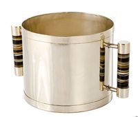 Seau à glace bohème rayé décoratif élégant fait à la main en métal, finition en acier inoxydable de qualité supérieure, capacité de 5 L, durable et écoresponsable