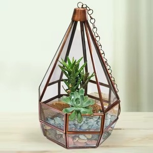 Elegante Terrario de Vidrio y Metal, Macetero con Estilo para Plantas de Interior, Decoración Geométrica para el Hogar - Product Image 2