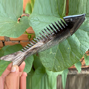 ชุดหวีและหวีแต่งเคราทรงปลาหวีฮอร์นแท้ชุดของขวัญสำหรับเคราจากอินเดียโดยงานฝีมือ RF - Product Image 2