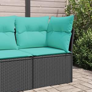 Divano da Giardino Modulare Medio in Rattan PE Nero con Design Quadrato - Product Image 1