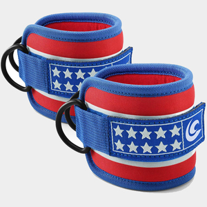 สายรัดข้อเท้าผ้าฝ้ายนีโอพรีนสีตามสั่ง ป้องกันการลื่น พร้อมตัวล็อคแบบสแนป รองรับการใช้งานอย่างมืออาชีพ ดีไซน์เสริมแผ่นรอง ป้องกันการบาดเจ็บ เหมาะสำหรับการออกกำลังกายด้วยสายเคเบิล - Product Image 1