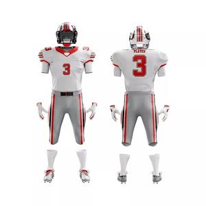 Ensemble d'uniformes de football américain, vêtements de sport durables et respirants pour l'entraînement en équipe, couleur personnalisée, logo et performance optimale lors des matchs - Product Image 1