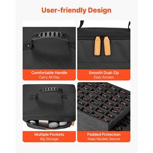 Bolsa de transporte en miniatura para figuras, correa de hombro ajustable, 3 capas de espuma para gran capacidad de almacenamiento, se adapta a bolsas de escala 1:500-1:750 - Product Image 6