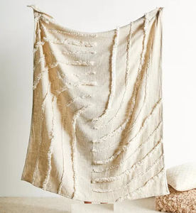 Manta de Algodón 100% Hecha a Mano con Borlas |   Manta Decorativa Texturizada Estilo Boho para Sofá y Cama - Product Image 3