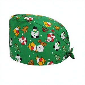 Nouveau design de dessin animé, bonnet chirurgical personnalisé pour femmes avec logo imprimé, pour médecins, infirmières, vétérinaires, en tissu sergé extensible. - Product Image 2
