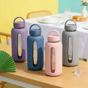 Gobelet en verre borosilicate de 800 ml, anti-fuite, minimaliste, portable, avec manchon en silicone, cadeau d'affaires, utilisation en voyage - Product Image 2