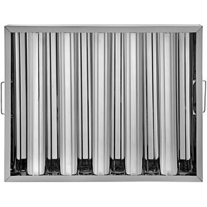 Pack 6 commerciale cucina cappa filtri 430 acciaio inox 19.5W X 15.5H pollici 5 scanalature cucina commerciale acciaio fabbricazione - Product Image 1
