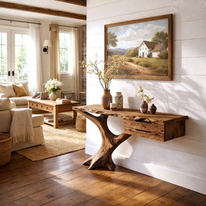 Solid wood console <b>table</b> entry way <b>table</b> Handcrafted furniture rustic <b>narrow</b> entryway <b>table</b> unique home decor - Product Image 6