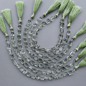 Perles de pierres précieuses en améthyste verte naturelle facettées de forme fantaisie pour la fabrication de bijoux DIY, vente en gros, marque RUHAN GEMS - Product Image 1