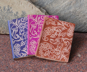 Wholesale Handmade Recycled Cotton Paper <b>Notebook</b> A5 Debossed Design Diary Hardcover Printed Goat Tc Leather <b>Journal</b> - Product Image 5