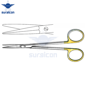 Ciseaux chirurgicaux Peck-Joseph 14 cm (5-1/2 pouces) à lame droite et arrondie en carbure de tungstène doré TC, précision en acier inoxydable - Product Image 4