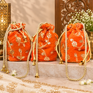 Nouveauté : Sacs Potli en Velours Brodés à la Main avec Paillettes, Sacs à Main Ethniques pour Femmes, Sacs à Cordon, Cadeaux de Mariage - Product Image 5