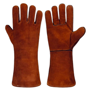 Gants de soudage en cuir de vachette pleine fleur de haute qualité, anti-vibrations, durables, pour travaux industriels lourds, protection du poignet - Product Image 6