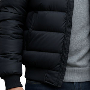 Abrigo Acolchado Grueso para Hombre |   Cremallera |   Chaqueta Bomber Estilo Hip Hop Vintage de Invierno |   Ropa Exterior Acolchada de Poliéster |   Logotipo Personalizado OEM/ODM - Product Image 5